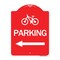Signmission Bicycle Symbol Parking Left Arrow, Red & White Aluminum Architectural Sign, 18" x 24", RW-1824-24316 A-DES-RW-1824-24316 - alternate 1